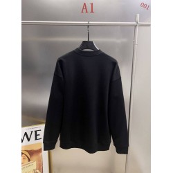 プラダ 2026AW 立体フロッキーロゴ クルーネック スウェットシャツ トレーナー 黒 白 メンズ レディース