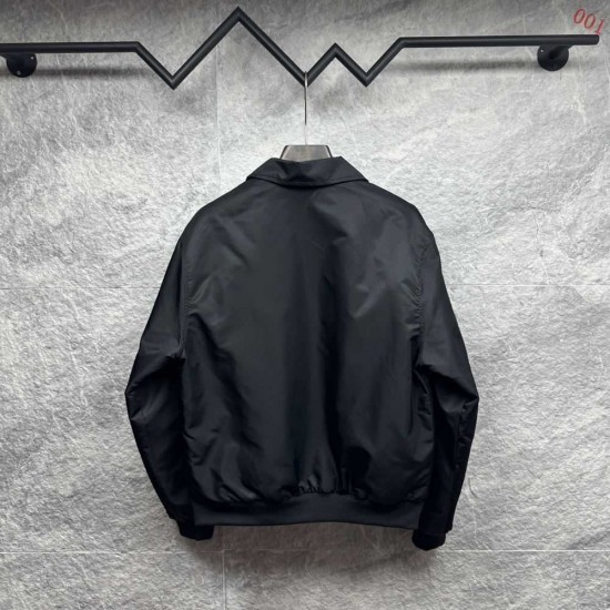 プラダ トライアングルロゴ 襟付き パデッドジャケット 黒 M L XL XXL メンズ レディース