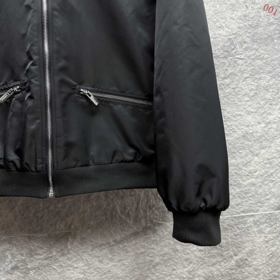 プラダ トライアングルロゴ 襟付き パデッドジャケット 黒 M L XL XXL メンズ レディース