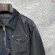 プラダ トライアングルロゴ 襟付き パデッドジャケット 黒 M L XL 2XL 3XL メンズ レディース