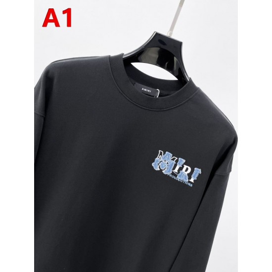 AMIRI アミリ 2026FW ランウェイ走秀款 モノグラム刺繍 クルーネック スウェットシャツ トレーナー 2色展開 男女兼用