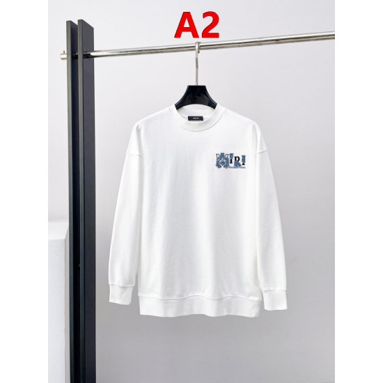 AMIRI アミリ 2026FW ランウェイ走秀款 モノグラム刺繍 クルーネック スウェットシャツ トレーナー 2色展開 男女兼用