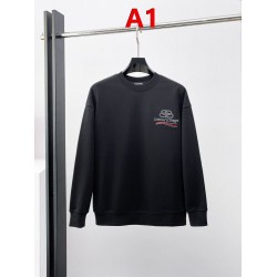 BALENCIAGA バレンシアガ 2026FW ランウェイ走秀款 BBロゴ ウェーブ刺繍 クルーネック スウェットシャツ 2色展開 男女兼用
