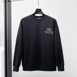 BALENCIAGA バレンシアガ 2026FW ランウェイ走秀款 BBロゴ ウェーブ刺繍 クルーネック スウェットシャツ 2色展開 男女兼用