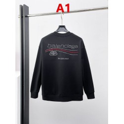 BALENCIAGA バレンシアガ 2026FW ランウェイ走秀款 BBロゴ ウェーブ刺繍 クルーネック スウェットシャツ 2色展開 男女兼用