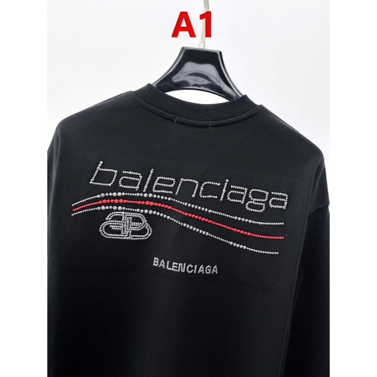 BALENCIAGA バレンシアガ 2026FW ランウェイ走秀款 BBロゴ ウェーブ刺繍 クルーネック スウェットシャツ 2色展開 男女兼用