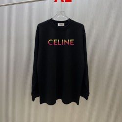 CELINE セリーヌ グラデーションロゴ クルーネック ロングTシャツ スウェット 2色展開 男女兼用