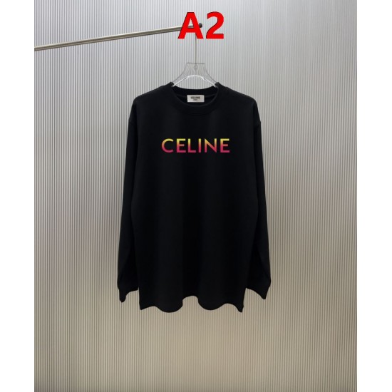 CELINE セリーヌ グラデーションロゴ クルーネック ロングTシャツ スウェット 2色展開 男女兼用