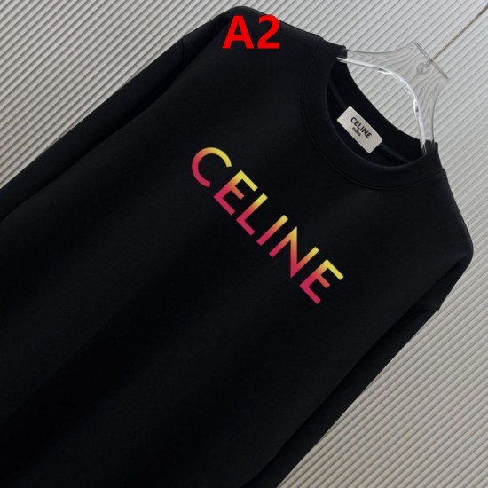 CELINE セリーヌ グラデーションロゴ クルーネック ロングTシャツ スウェット 2色展開 男女兼用