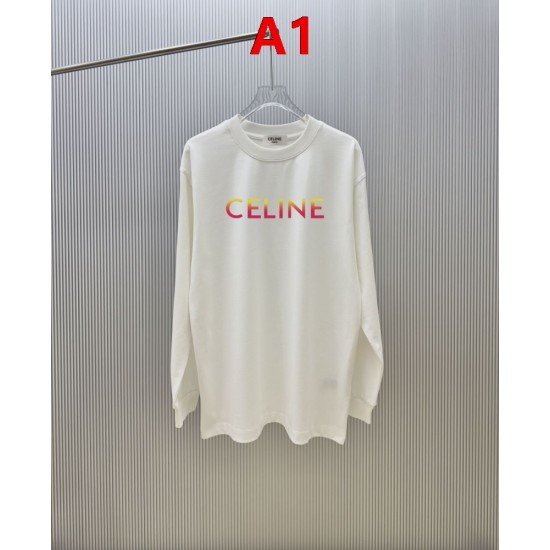 CELINE セリーヌ グラデーションロゴ クルーネック ロングTシャツ スウェット 2色展開 男女兼用