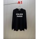 CELINE セリーヌ PARIS ロゴプリント クルーネック ロングTシャツ スウェット 2色展開 男女兼用