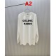 CELINE セリーヌ PARIS ロゴプリント クルーネック ロングTシャツ スウェット 2色展開 男女兼用