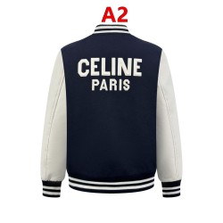 CELINE セリーヌ 25399-C30 トリオンフ ロゴ刺繍 スタジャン ブルゾン ネイビー レディース 男女兼用