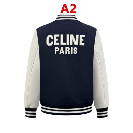 CELINE セリーヌ 25399-C30 トリオンフ ロゴ刺繍 スタジャン ブルゾン ネイビー レディース 男女兼用