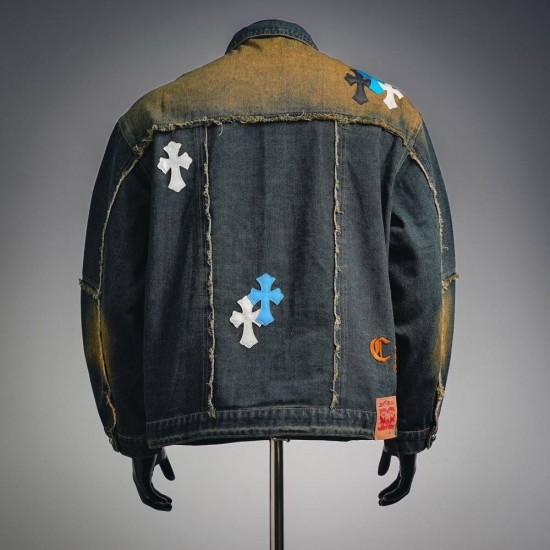 CHROME HEARTS クロムハーツ 都市限定 リメイク デニムジャケット Gジャン レザーパッチ 925シルバー 501ベース