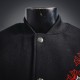 CHROME HEARTS クロムハーツ 2026FW 重工クロス刺繍 メルトンウール 切替 スタジャン ブルゾン 男女兼用