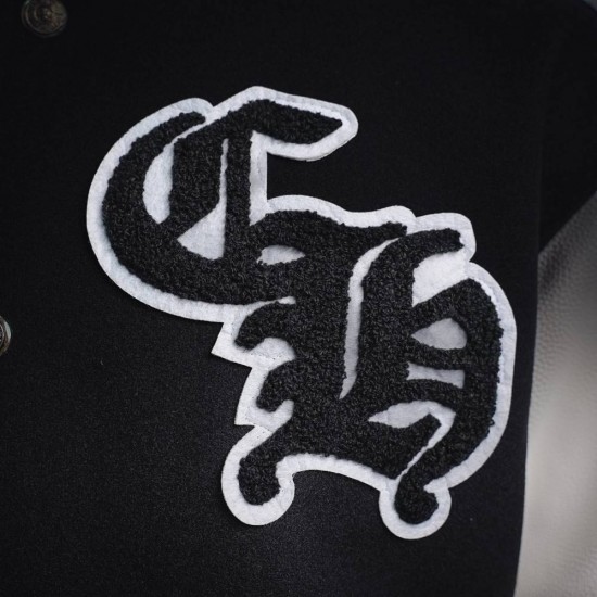 CHROME HEARTS クロムハーツ 2026FW イーグル ロゴ刺繍 袖レザー 切替 スタジャン ブルゾン 男女兼用