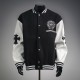CHROME HEARTS クロムハーツ 2026FW ホースシュー フローラルクロス刺繍 袖レザー 切替 スタジャン 男女兼用