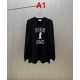 DIOR ディオール 1947 ロゴプリント 雕刻アート クルーネック ロングTシャツ スウェット 2色展開 男女兼用
