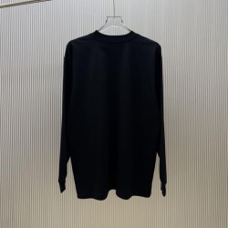 DIOR ディオール 1947 ロゴプリント 雕刻アート クルーネック ロングTシャツ スウェット 2色展開 男女兼用