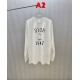 DIOR ディオール 1947 ロゴプリント 雕刻アート クルーネック ロングTシャツ スウェット 2色展開 男女兼用