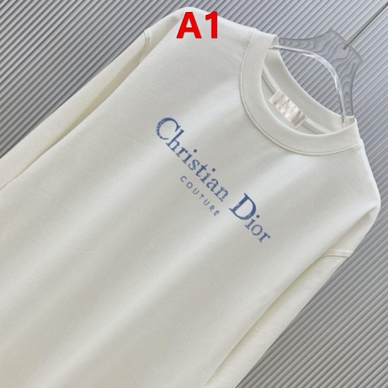 DIOR ディオール Christian Dior COUTURE ロゴプリント クルーネック ロングTシャツ スウェット 2色展開 男女兼用