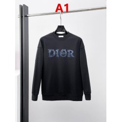 DIOR ディオール 2026FW ランウェイ走秀款 デニム風ロゴ刺繍 クルーネック スウェットシャツ トレーナー 2色展開 男女兼用