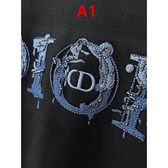 DIOR ディオール 2026FW ランウェイ走秀款 デニム風ロゴ刺繍 クルーネック スウェットシャツ トレーナー 2色展開 男女兼用