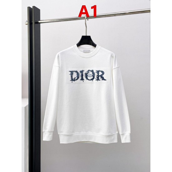 DIOR ディオール 2026FW ランウェイ走秀款 デニム風ロゴ刺繍 クルーネック スウェットシャツ トレーナー 2色展開 男女兼用