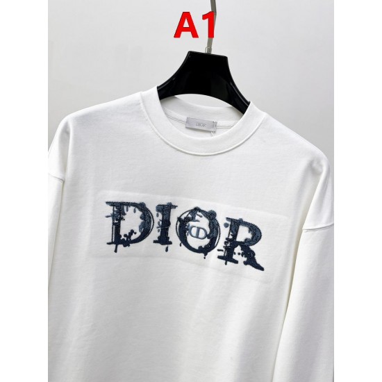 DIOR ディオール 2026FW ランウェイ走秀款 デニム風ロゴ刺繍 クルーネック スウェットシャツ トレーナー 2色展開 男女兼用