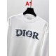 DIOR ディオール 2026FW ランウェイ走秀款 デニム風ロゴ刺繍 クルーネック スウェットシャツ トレーナー 2色展開 男女兼用