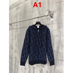 DIOR ディオール 26SS Oblique オブリーク 総柄ジャカード ニットジップアップパーカー フーディー 2色展開 男女兼用