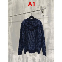 DIOR ディオール 26SS Oblique オブリーク 総柄ジャカード ニットジップアップパーカー フーディー 2色展開 男女兼用