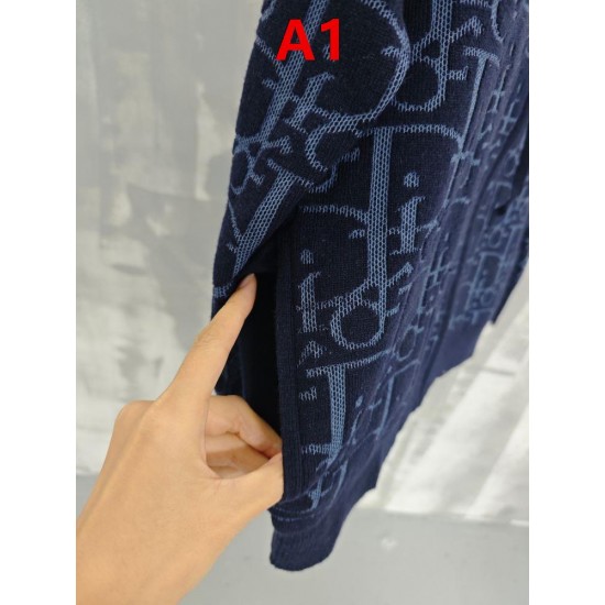 DIOR ディオール 26SS Oblique オブリーク 総柄ジャカード ニットジップアップパーカー フーディー 2色展開 男女兼用