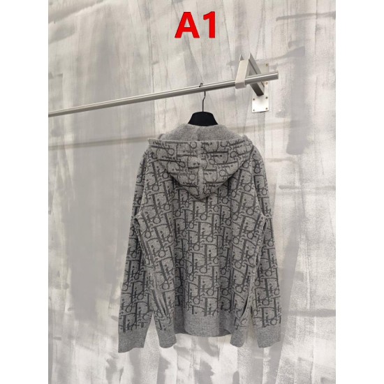 DIOR ディオール 26SS Oblique オブリーク 総柄ジャカード ニットジップアップパーカー フーディー 2色展開 男女兼用