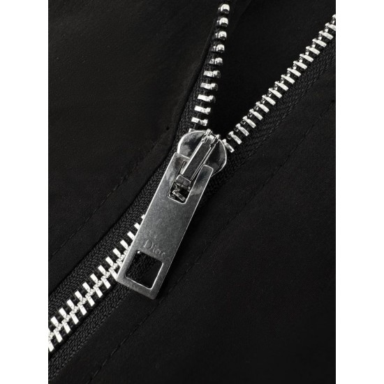 DIOR ディオール BB4027-B60 Medaillon 刺しゅうワッペン スタンドカラー ジップアップジャケット ブルゾン ブラック メンズ