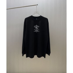 GIVENCHY ジバンシィ シグネチャー ロゴプリント クルーネック ロングTシャツ スウェット ブラック 男女兼用