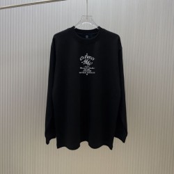 GIVENCHY ジバンシィ シグネチャー ロゴプリント クルーネック ロングTシャツ スウェット ブラック 男女兼用