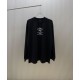 GIVENCHY ジバンシィ シグネチャー ロゴプリント クルーネック ロングTシャツ スウェット ブラック 男女兼用