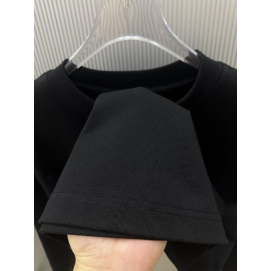 GIVENCHY ジバンシィ シグネチャー ロゴプリント クルーネック ロングTシャツ スウェット ブラック 男女兼用