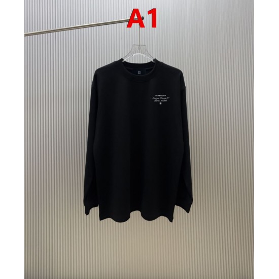 GIVENCHY ジバンシィ Avenue George V パリ本店アドレス ロゴプリント クルーネック ロングTシャツ スウェット 2色展開 男女兼用