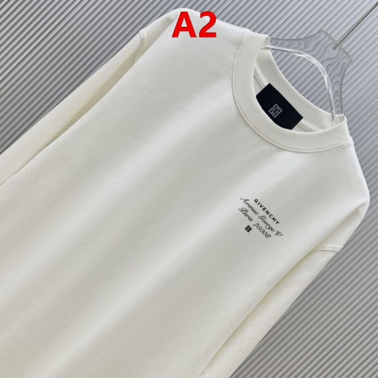 GIVENCHY ジバンシィ Avenue George V パリ本店アドレス ロゴプリント クルーネック ロングTシャツ スウェット 2色展開 男女兼用