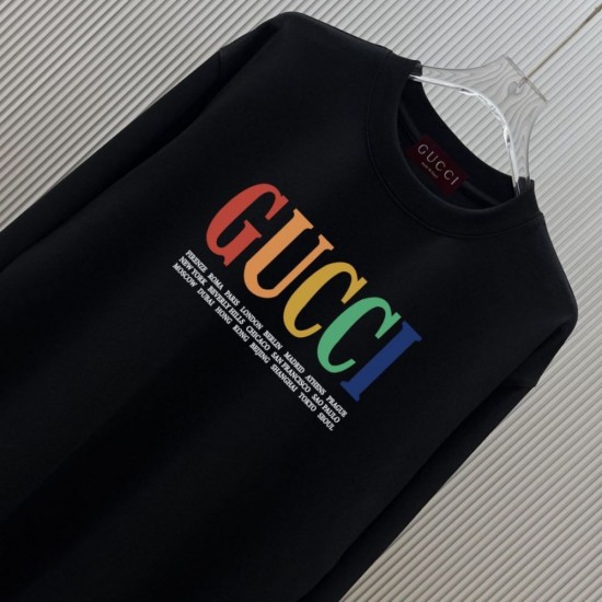 GUCCI グッチ レインボーロゴ ワールドシティプリント クルーネック ロングTシャツ スウェット 2色展開 男女兼用