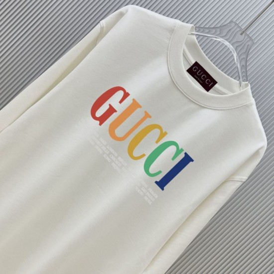 GUCCI グッチ レインボーロゴ ワールドシティプリント クルーネック ロングTシャツ スウェット 2色展開 男女兼用