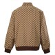 GUCCI グッチ GG総柄ジャカード スタンドカラー ジップアップジャケット ブルゾン ベージュ ブラウン メンズ