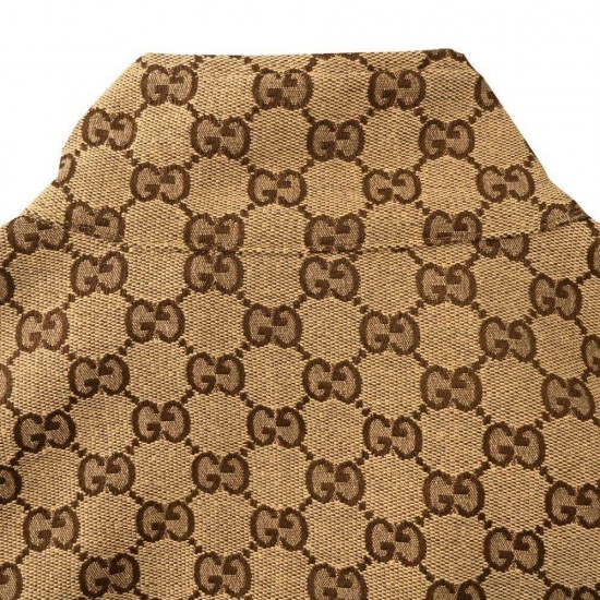 GUCCI グッチ GG総柄ジャカード スタンドカラー ジップアップジャケット ブルゾン ベージュ ブラウン メンズ