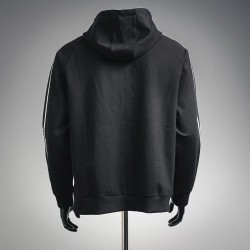 GUCCI グッチ 25FW サイドロゴテープ切替 ジップアップパーカー フーディー ブラック 男女兼用