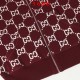 GUCCI グッチ GG総柄 リバーシブル カシミヤウール ニットジップアップパーカー フーディー レッド 男女兼用