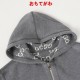 GUCCI グッチ GG総柄 リバーシブル カシミヤウール ニットジップアップパーカー フーディー 藏青色/グレー 男女兼用