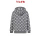 GUCCI グッチ GG総柄 リバーシブル カシミヤウール ニットジップアップパーカー フーディー 藏青色/グレー 男女兼用